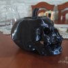 Czarna dynia czaszka z druku 3D o szerokości 24 cm – bryła dyni przechodząca z przodu w ludzką czaszkę