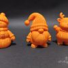 Komplet pięciu figurek świątecznych z druku 3D po 8 cm: Mikołaj, bałwan, renifer, aniołek i skrzat