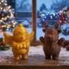 Komplet pięciu figurek świątecznych z druku 3D po 8 cm: Mikołaj, bałwan, renifer, aniołek i skrzat